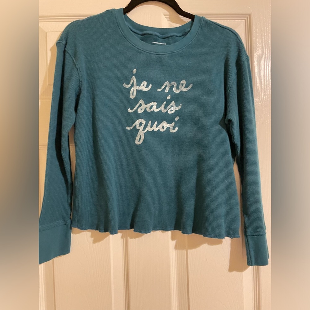 Anthropologie Graphic Thermal Knit Top - Picture 4 of 5